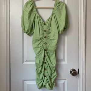 Mint Ruched Mini Dress